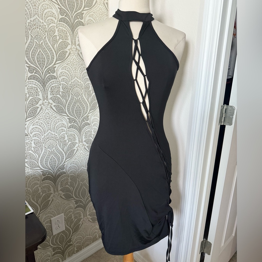 Black Halter Bodycon Dress size M